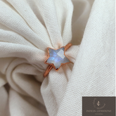 Natural Moonstone Ring, Handmade Gemstone Ring, Birthstone Jewelry, Electroplated Ring, Star Ring, Moonstone Jewelry, Wedding Gift, Gift